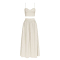Sand Linen Cropped Top and Matching Skirt